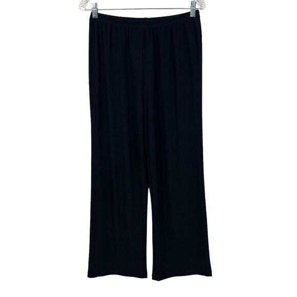 R&M Collection Womens Pants Wide Leg Pull On Elastic Waist Slinky Black‎ Size S - Picture 1 of 5